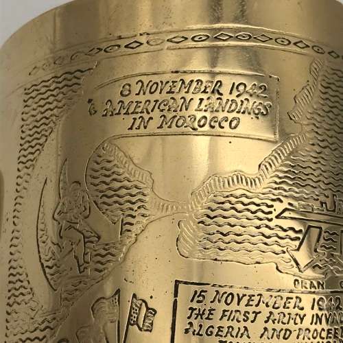 WW2 - Engraved Brass `North Africa Campaign` Souvenir Tankard