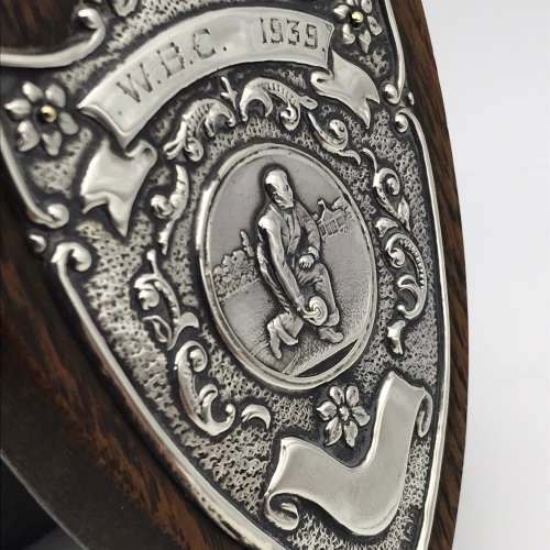 Early Sterling Silver `Lawn Bowls` Shield Trophy (1937)