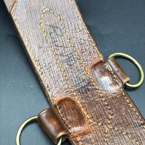WW1 British Officers Leather Sam Browne Belt, Cross-Strap & Whistle (Capt. R.J. Truter)