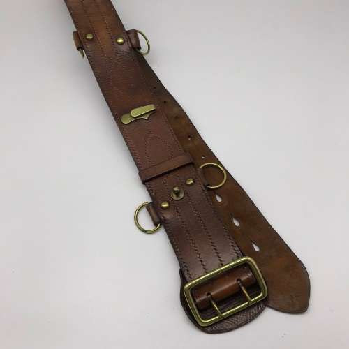 WW1 British Officers Leather Sam Browne Belt, Cross-Strap & Whistle (Capt. R.J. Truter)