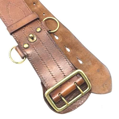 WW1 British Officers Leather Sam Browne Belt, Cross-Strap & Whistle (Capt. R.J. Truter)