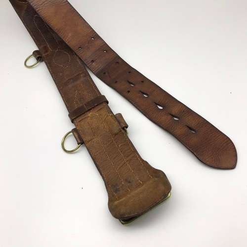 WW1 British Officers Leather Sam Browne Belt, Cross-Strap & Whistle (Capt. R.J. Truter)