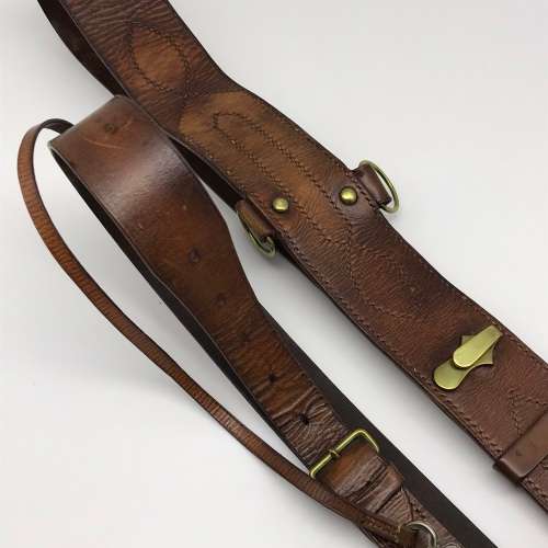 WW1 British Officers Leather Sam Browne Belt, Cross-Strap & Whistle (Capt. R.J. Truter)