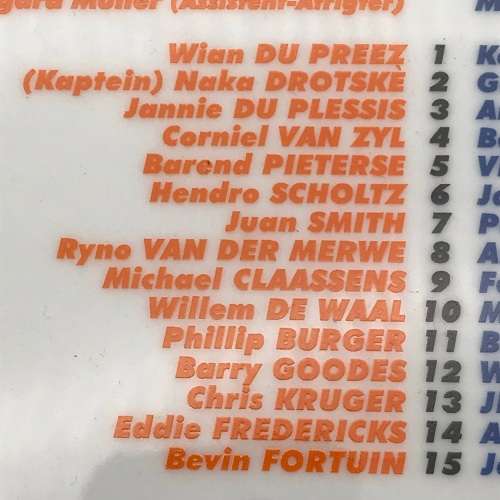S.A. Rugby - `Cheetahs vs Blue Bulls` 2005 Currie Cup Final Plate
