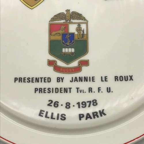 S.A. Rugby - `Cougars vs Gazelles` 1978 Collectors Plate