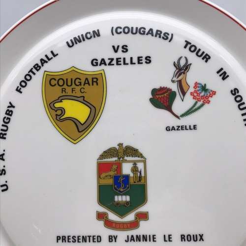 S.A. Rugby - `Cougars vs Gazelles` 1978 Collectors Plate