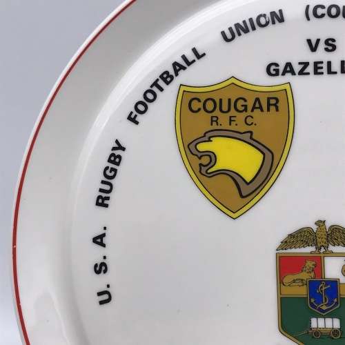 S.A. Rugby - `Cougars vs Gazelles` 1978 Collectors Plate