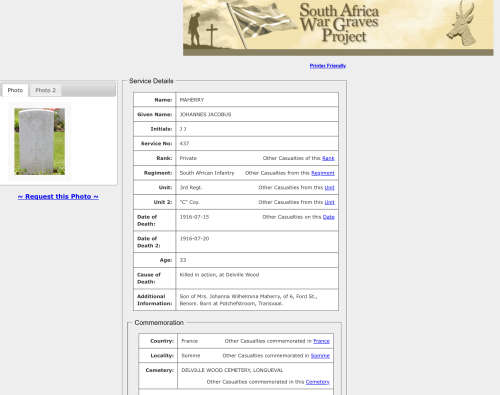 Natal 1906 Medal `J.J. Maherry` (Natal Rangers) (K.I.A. Deville Wood)