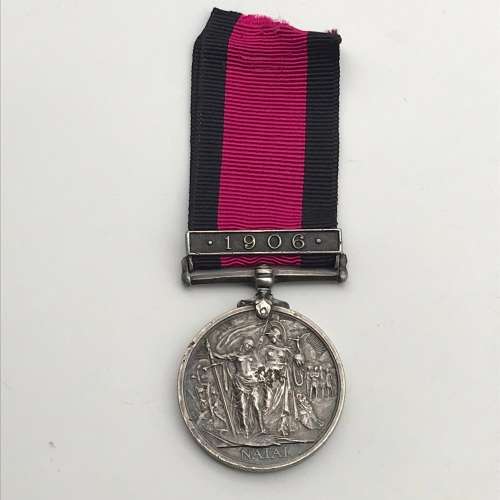 Natal 1906 Medal `J.J. Maherry` (Natal Rangers) (K.I.A. Deville Wood)