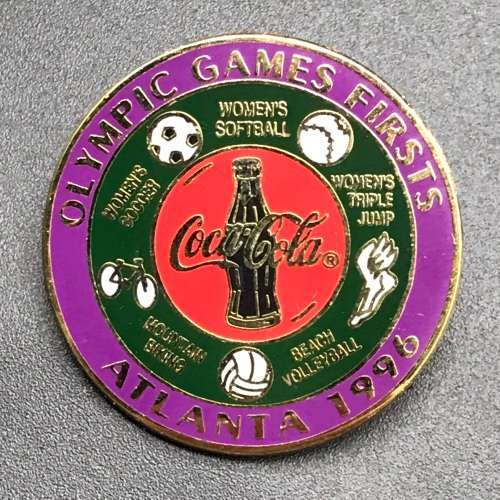 Olympic Games `Atlanta 1996 - Coca Cola` Lapel Pin (Games Firsts)
