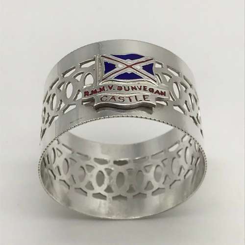 Union Castle Line `R.M.M.V. Dunvegan Castle` Napkin Ring