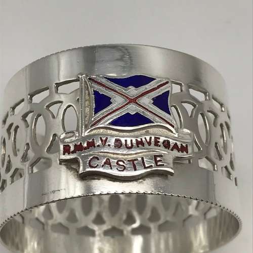 Union Castle Line `R.M.M.V. Dunvegan Castle` Napkin Ring