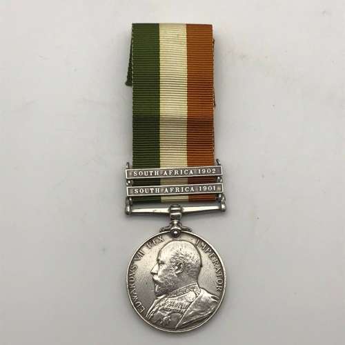 Boer War - K.S.A. Medal (2 clasps) `SERJT. A. VALE - Scottish Rifles`