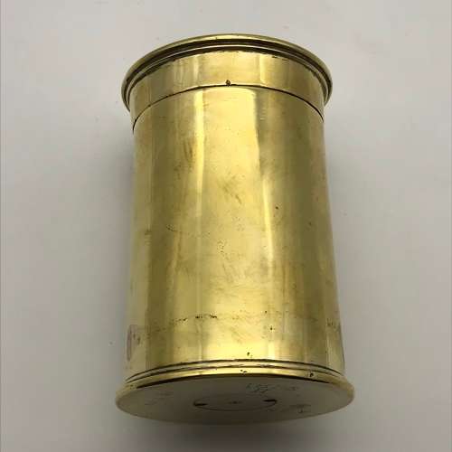 WW1 - POW/Trench Art `Royal Engineers` Brass Shell Container