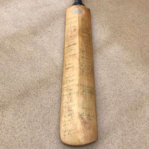 Signed `1958 N. Zealand Tour to England` Full Size (Stuart Surridge) Cricket Bat