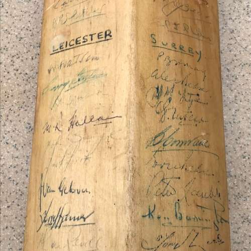 Signed `1958 N. Zealand Tour to England` Full Size (Stuart Surridge) Cricket Bat