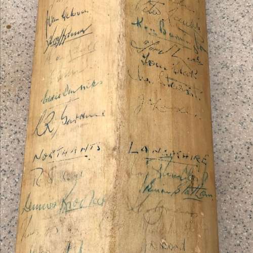 Signed `1958 N. Zealand Tour to England` Full Size (Stuart Surridge) Cricket Bat