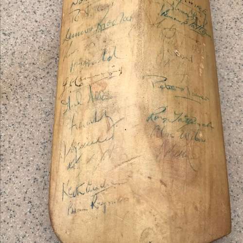 Signed `1958 N. Zealand Tour to England` Full Size (Stuart Surridge) Cricket Bat