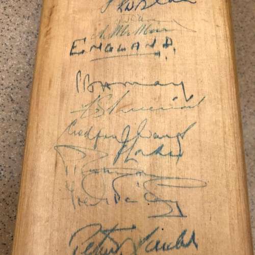 Signed `1958 N. Zealand Tour to England` Full Size (Stuart Surridge) Cricket Bat