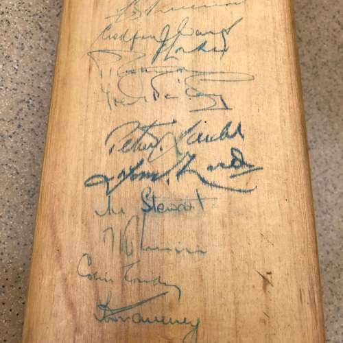 Signed `1958 N. Zealand Tour to England` Full Size (Stuart Surridge) Cricket Bat