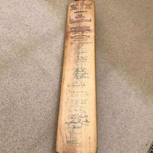 Signed `1958 N. Zealand Tour to England` Full Size (Stuart Surridge) Cricket Bat