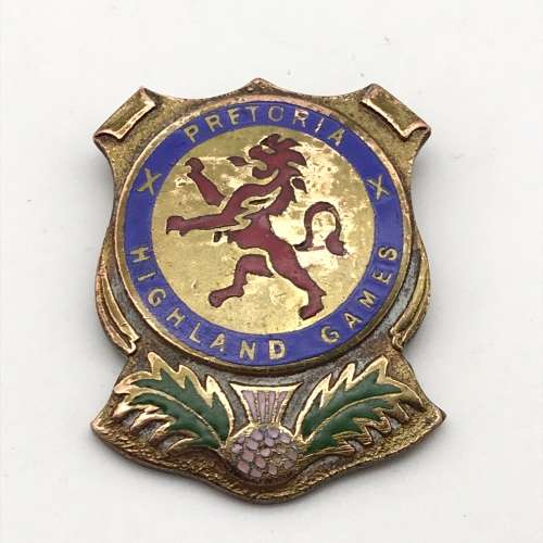 Vintage `Pretoria Highland Games` Scottish Enamel Badge