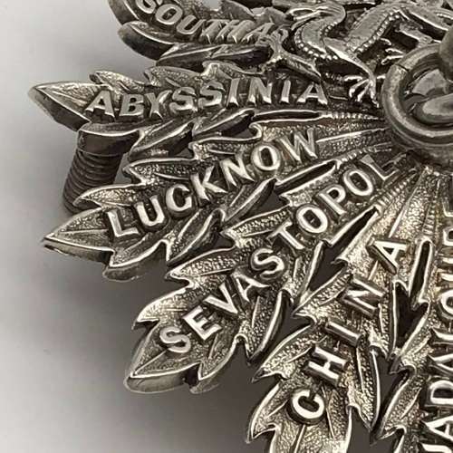 Victorian Solid Silver `Cameronians` Cross Belt Boss, Chains & Whistle (Scottish Rifles)