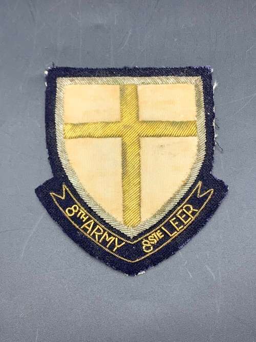 Early `8th Army` Bullion Embroidered Blazer Badge