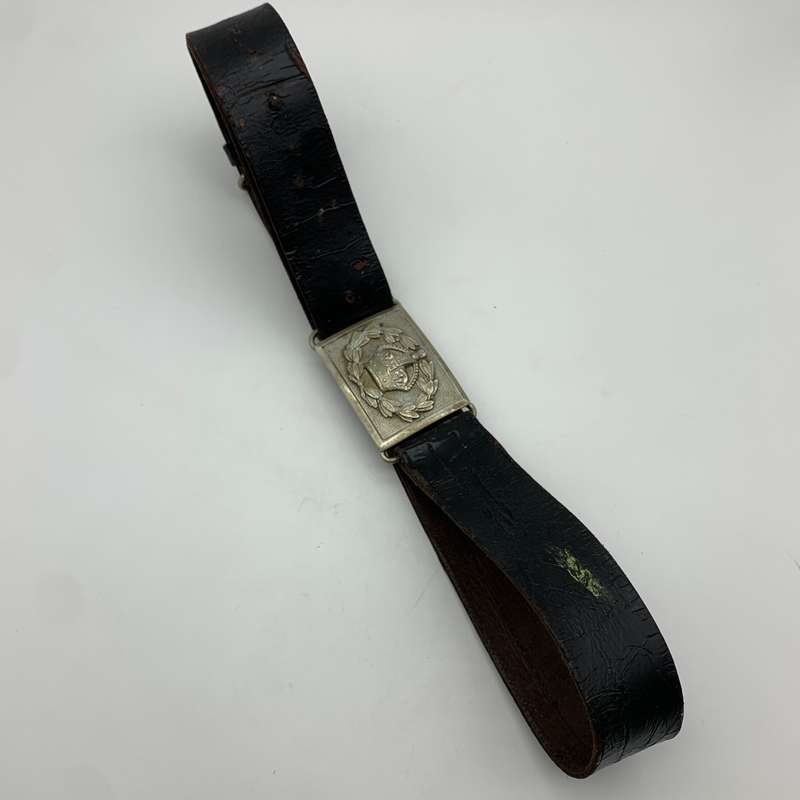WW1/2 - British Army Officers Leather Belt with Buckle
