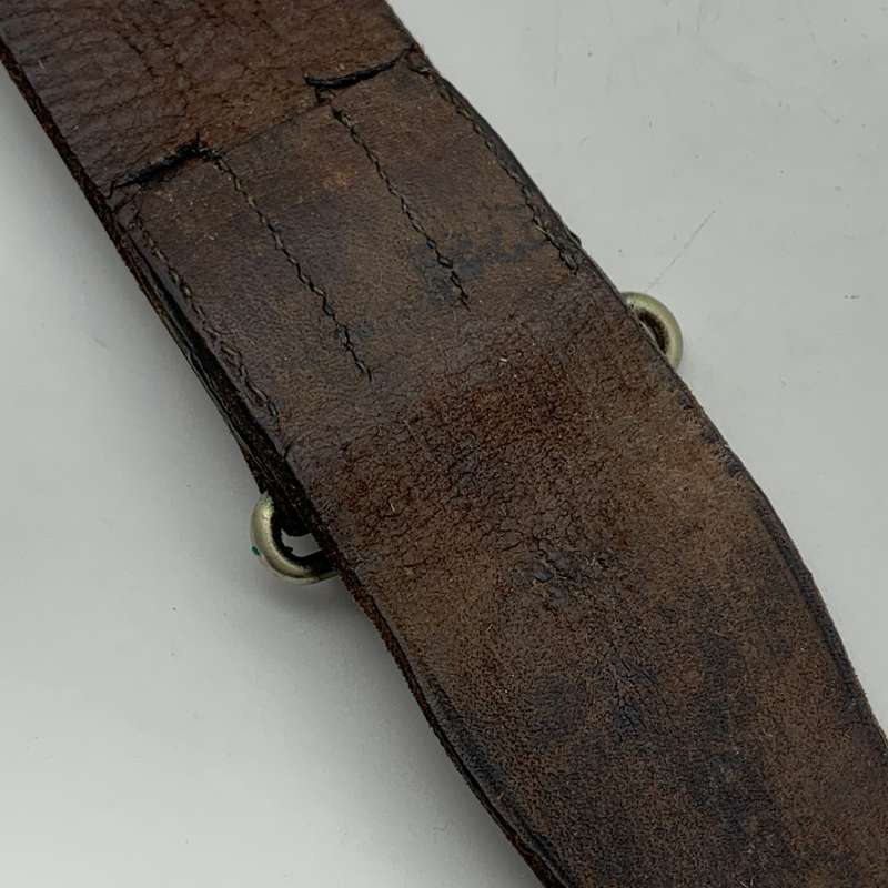 WW1/2 - British Army Officers Leather Belt with Buckle