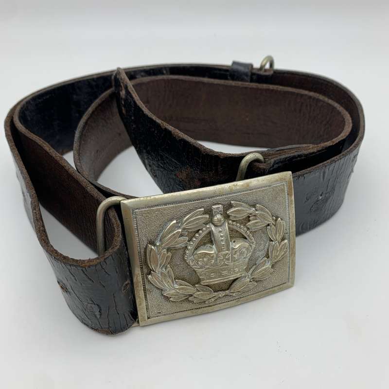 WW1/2 - British Army Officers Leather Belt with Buckle