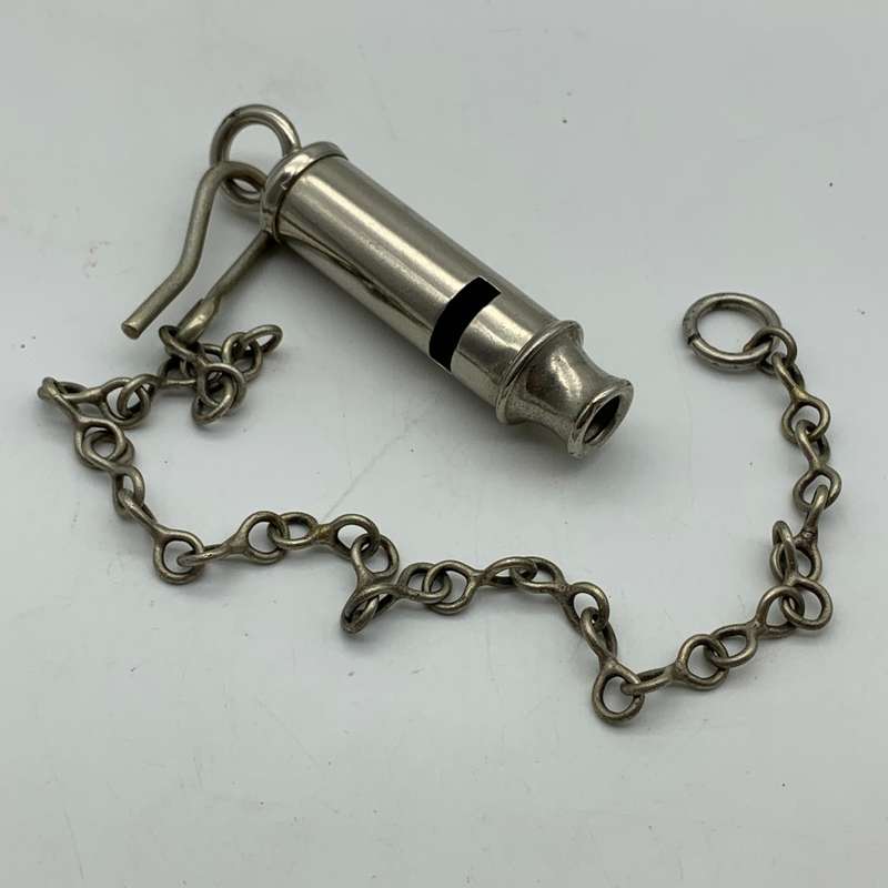 Vintage Police Whistle & Chain