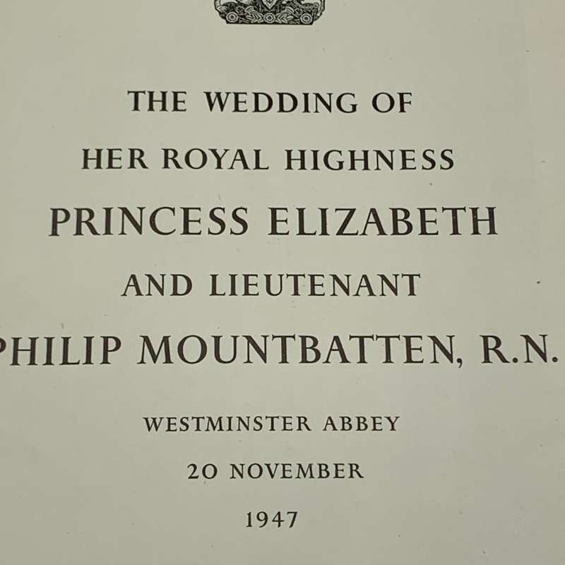 1947 `Wedding of H.R.H. Princess Elizabeth & Lt. Philip Mountbatten` Souvenir Programme