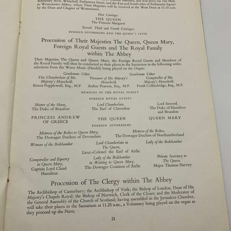 1947 `Wedding of H.R.H. Princess Elizabeth & Lt. Philip Mountbatten` Souvenir Programme
