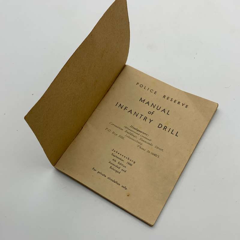 WW2 - S.A. `Police Reserve - Infantry Drill` Handbook