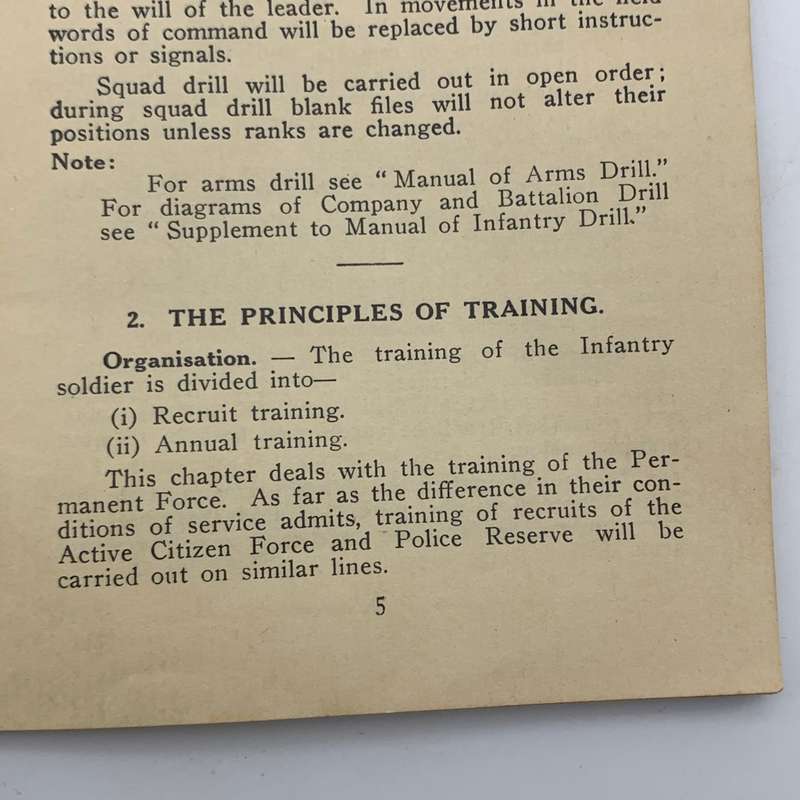 WW2 - S.A. `Police Reserve - Infantry Drill` Handbook
