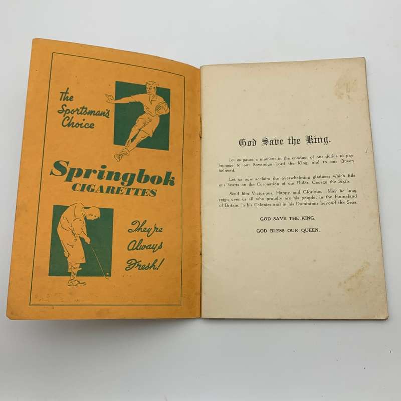 Scarce S. African 1937 `Coronation/Union is Strength` Souvenir Programme