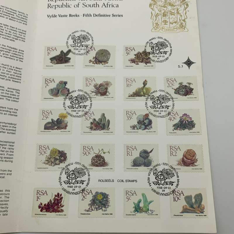 SA  Fifth Definitive Series `Succulents` (1-9-1988)