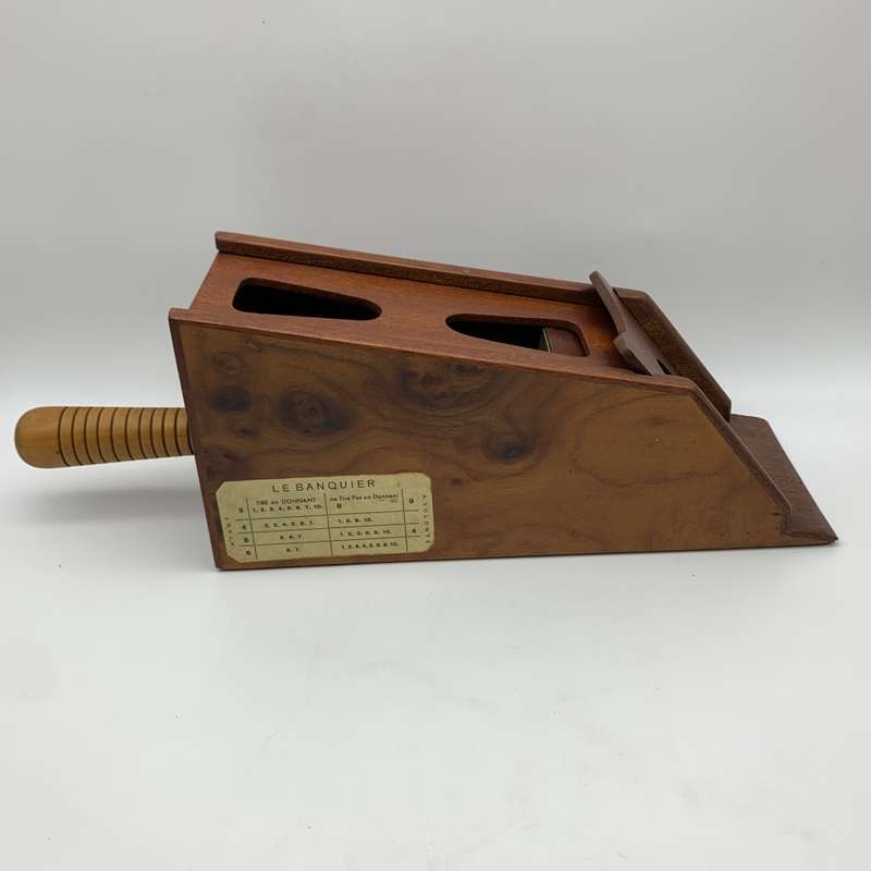 Vintage Wooden `Le Banquier` Card Dealer Shoe