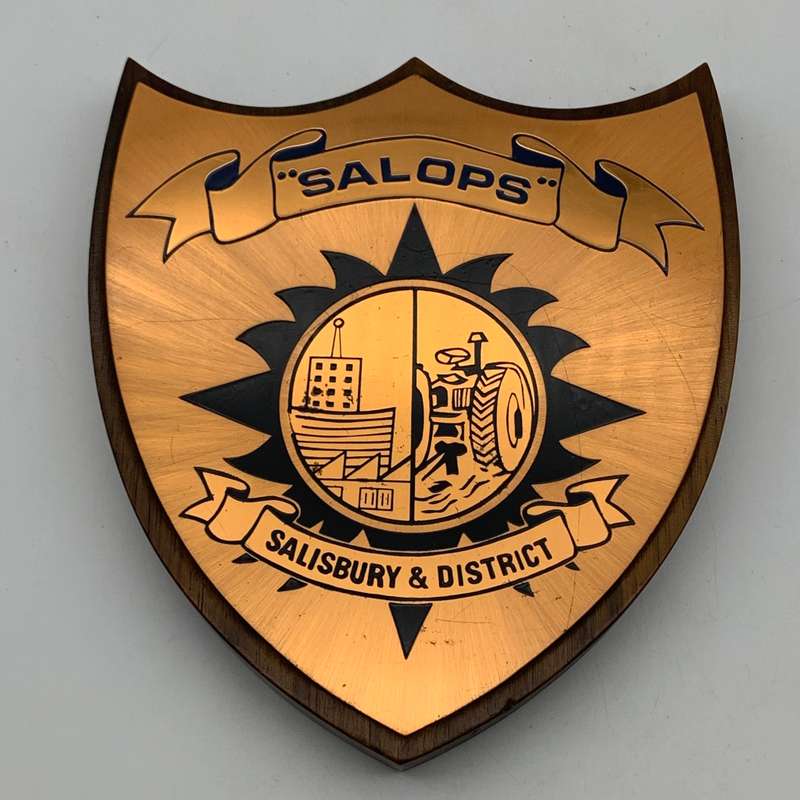 Rhodesia  `Operation Salops` Copper & Wooden Plaque