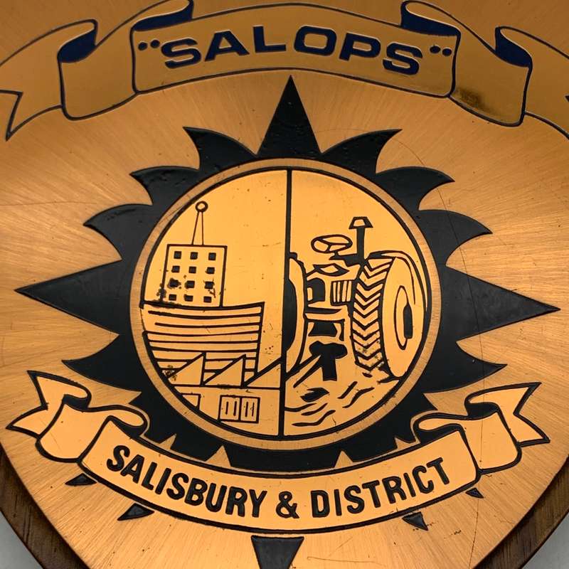 Rhodesia  `Operation Salops` Copper & Wooden Plaque