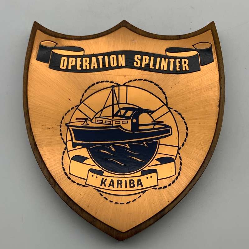 Rhodesia  `Operation Splinter` Copper & Wooden Plaque