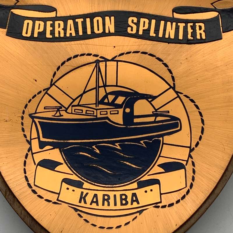 Rhodesia  `Operation Splinter` Copper & Wooden Plaque