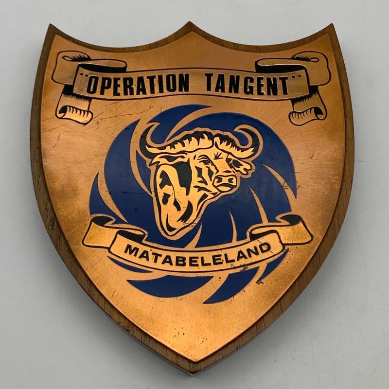Rhodesia  `Operation Tangent` Copper & Wooden Plaque