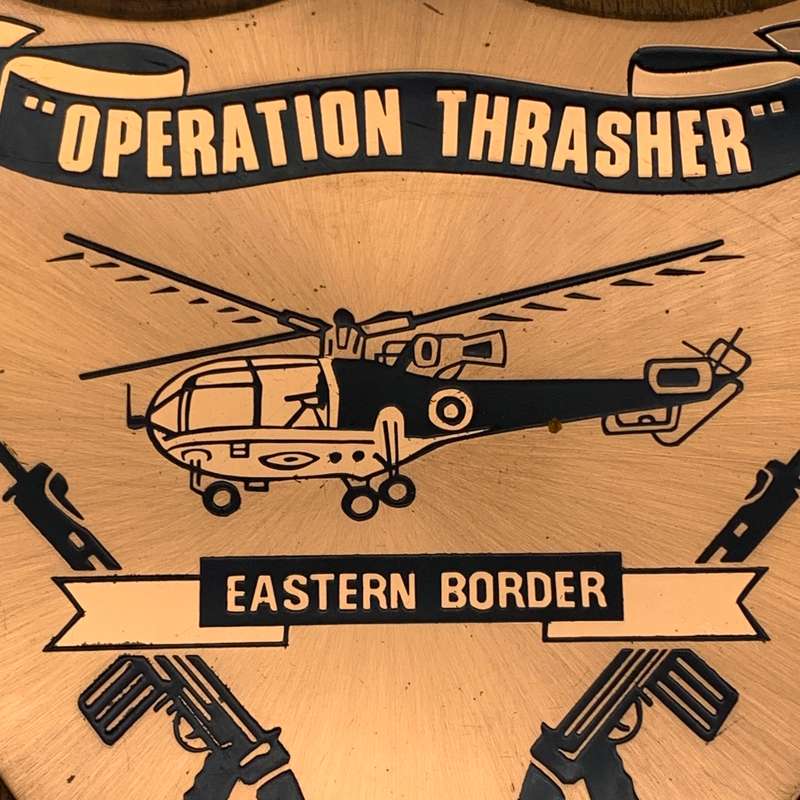Rhodesia  `Operation Thrasher` Copper & Wooden Plaque
