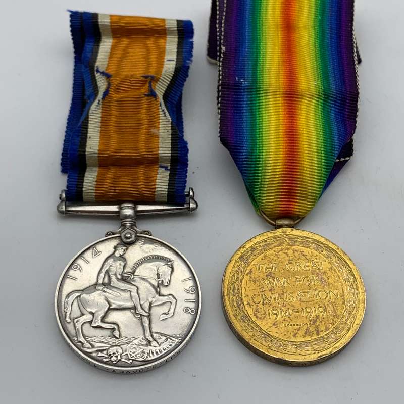 WW1 Medal Pair to `SJT. S. DAVEY` (15 - London Regiment)