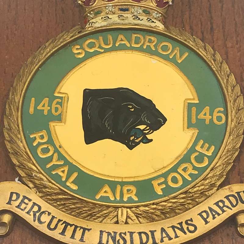 Rare British `146 Squadron` Royal Air Force Plaque (1941-1945)