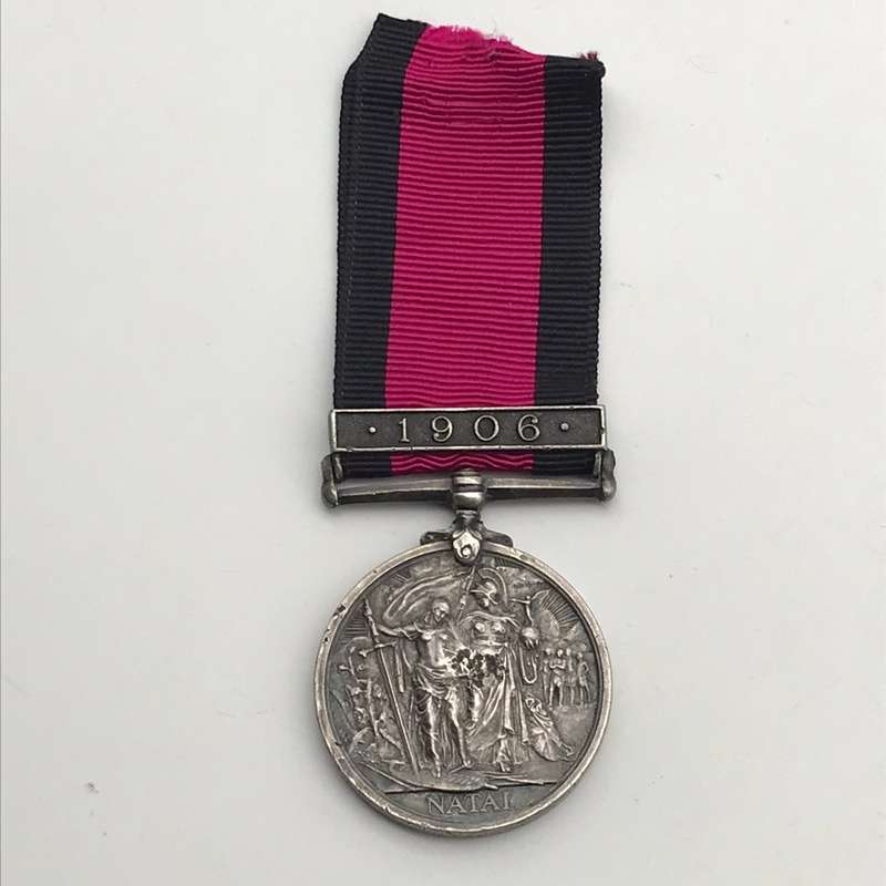 Natal 1906 Medal `J.J. Maherry` (Natal Rangers) (K.I.A. Deville Wood)