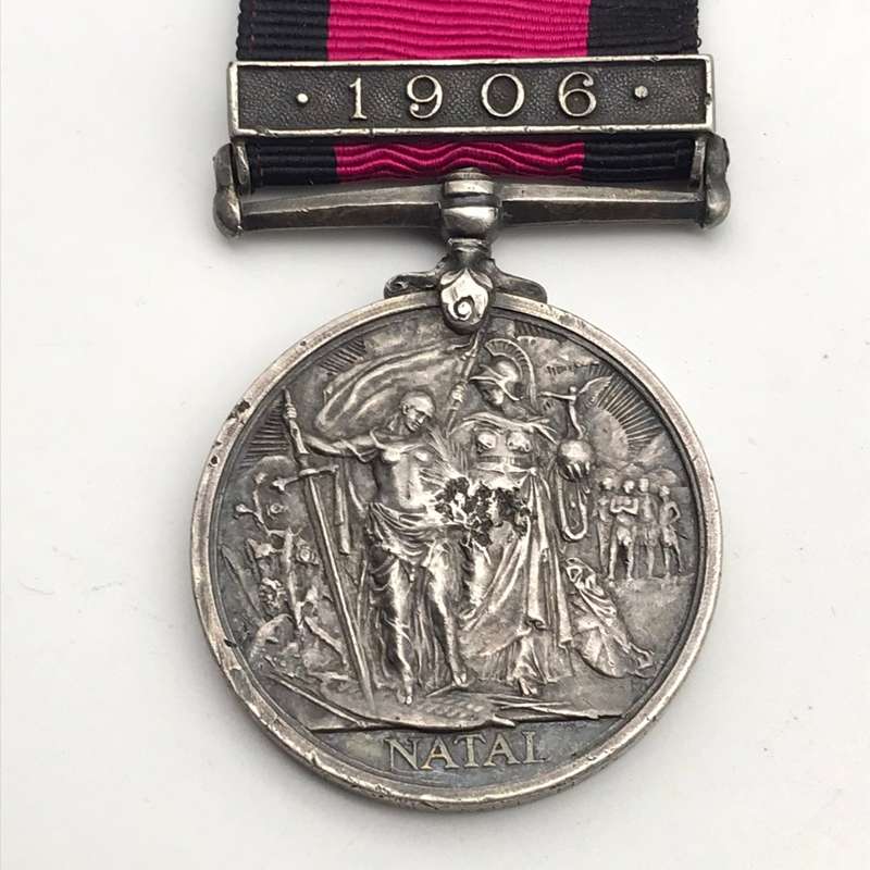 Natal 1906 Medal `J.J. Maherry` (Natal Rangers) (K.I.A. Deville Wood)