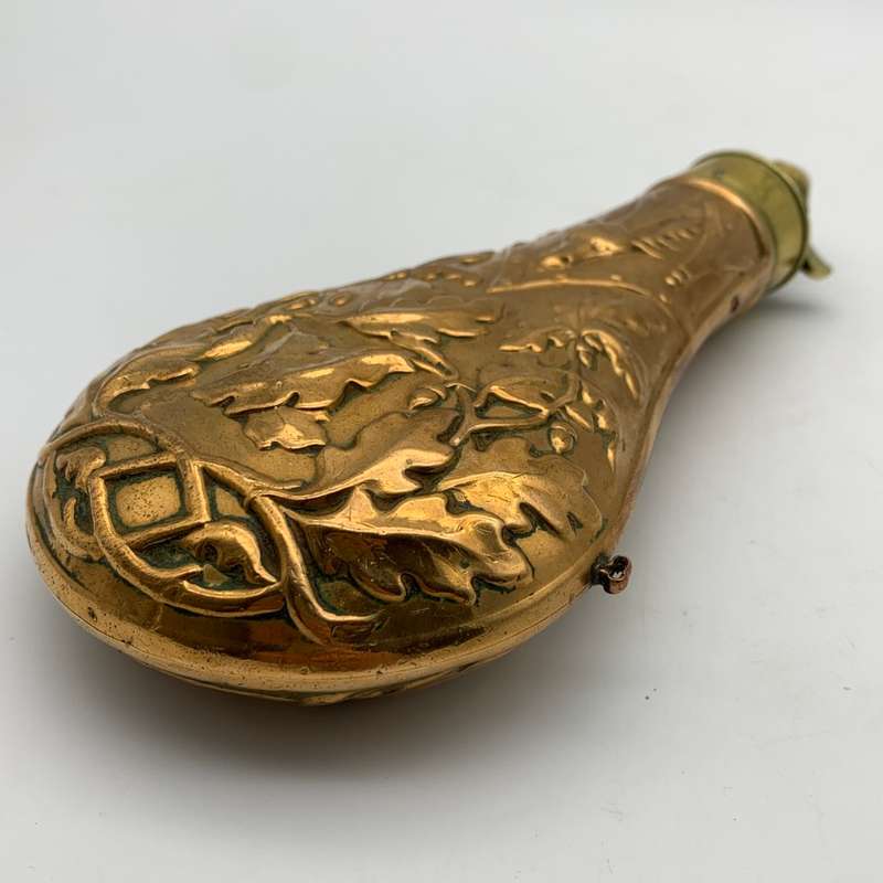 Antique Copper & Brass `Hawksley` Powder Flask